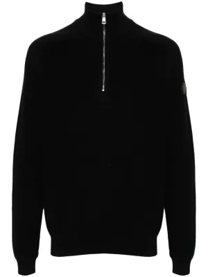 mock-neck zip-up jumper