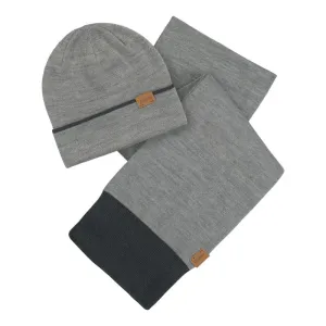 Musto Tipped Beanie and Scarf Gift Set - Grey Melange
