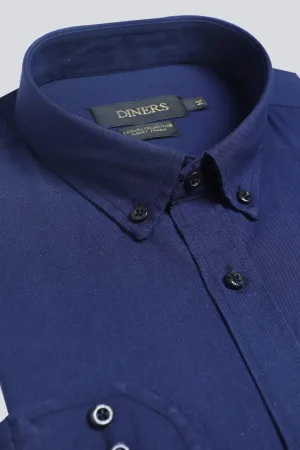 Navy Blue Texture Casual Shirt