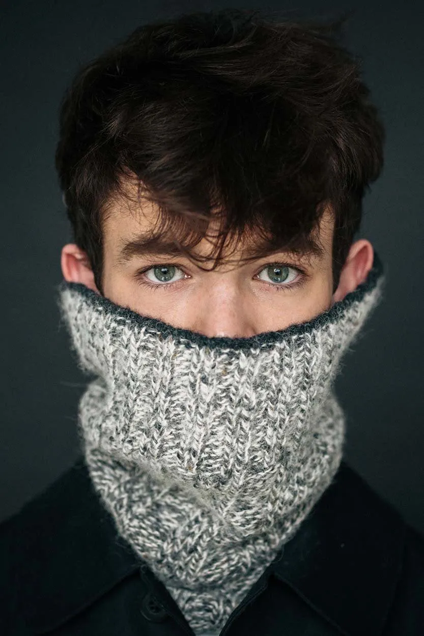 Navy Grey Merino Snug