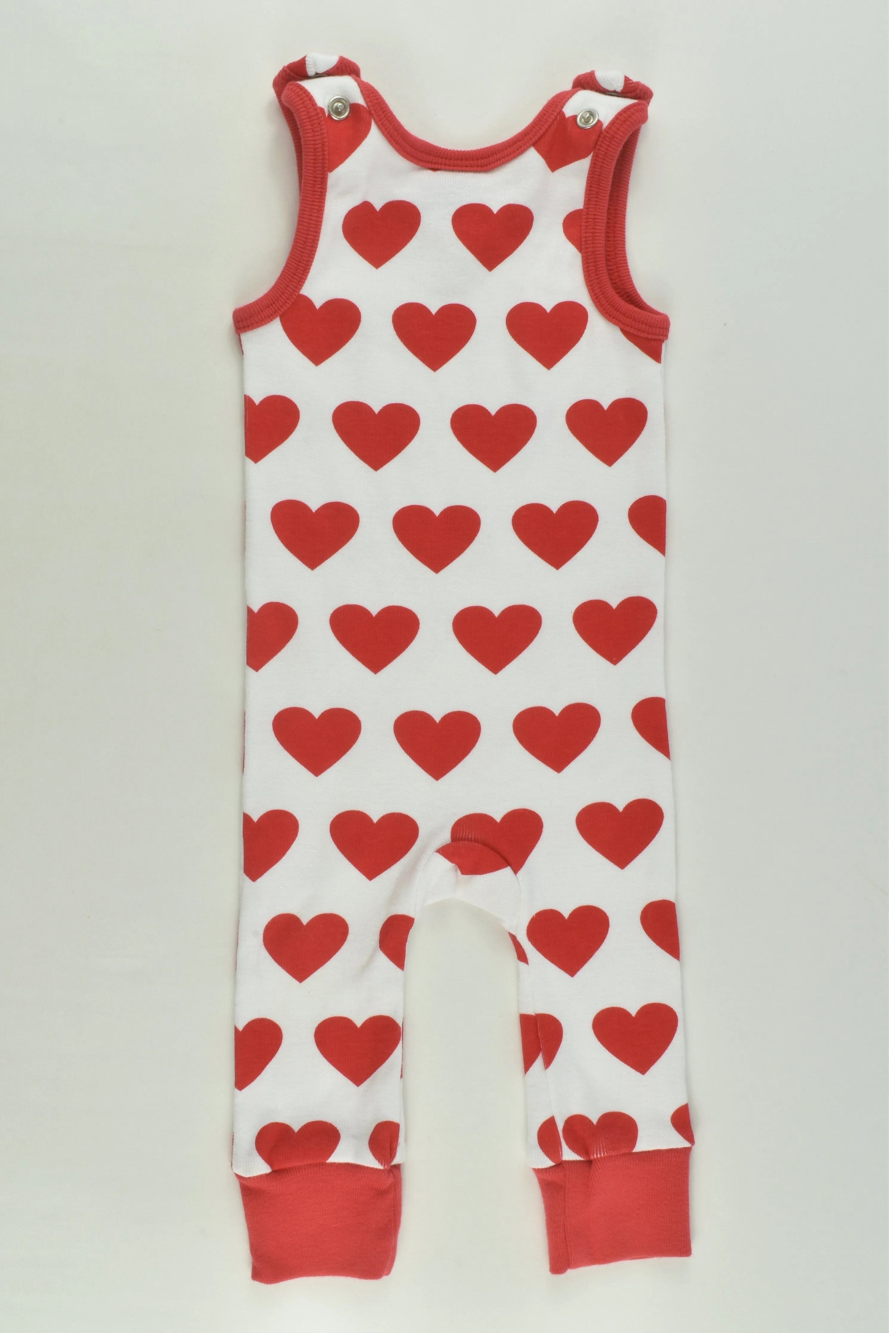 NEW Kram Barnkläder Size 000 (50/56 cm) Retro Hearts Cotton Overalls