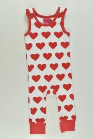 NEW Kram Barnkläder Size 000 (50/56 cm) Retro Hearts Cotton Overalls