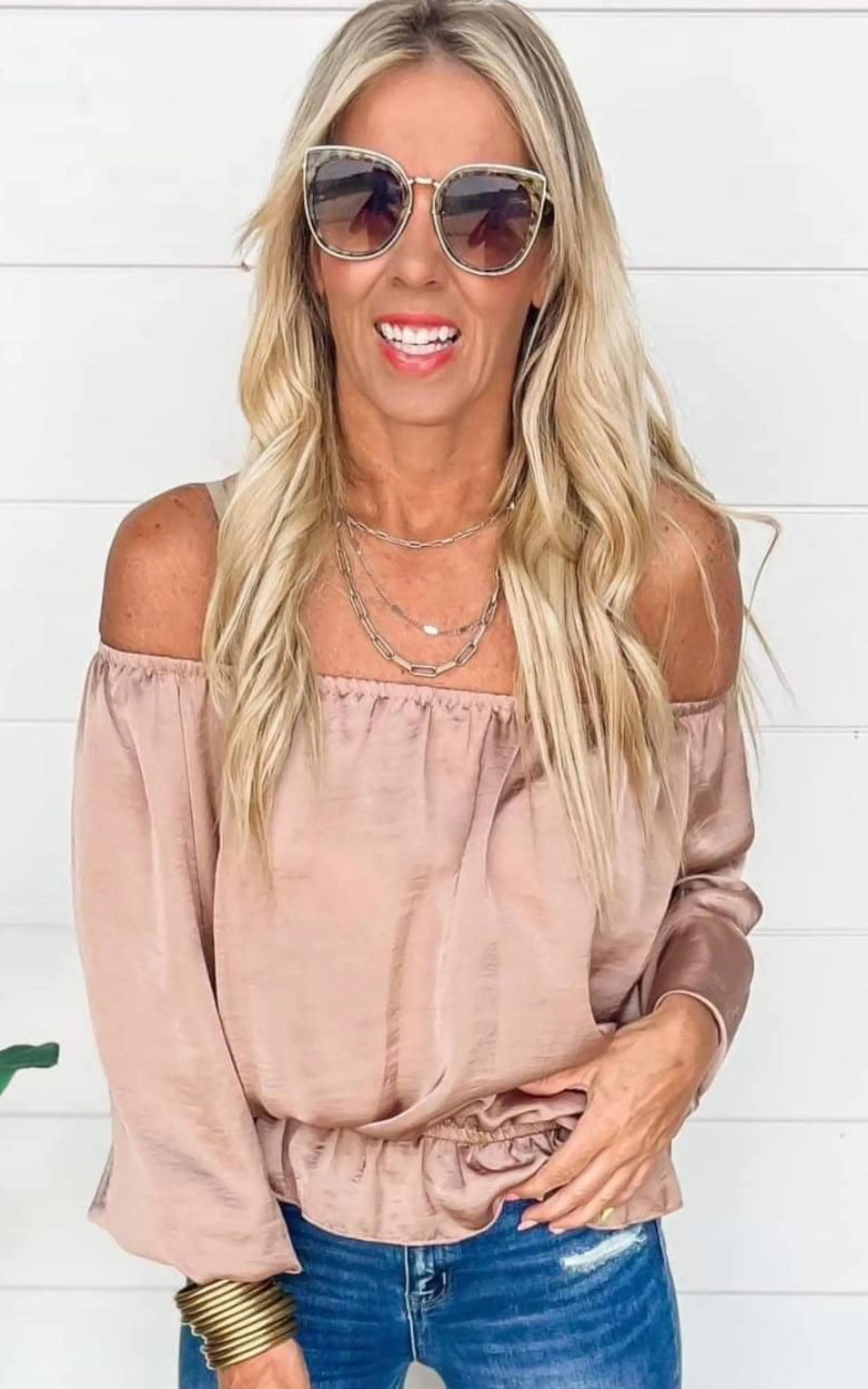 Off Shoulder Balloon Sleeve Top | FINAL SALE