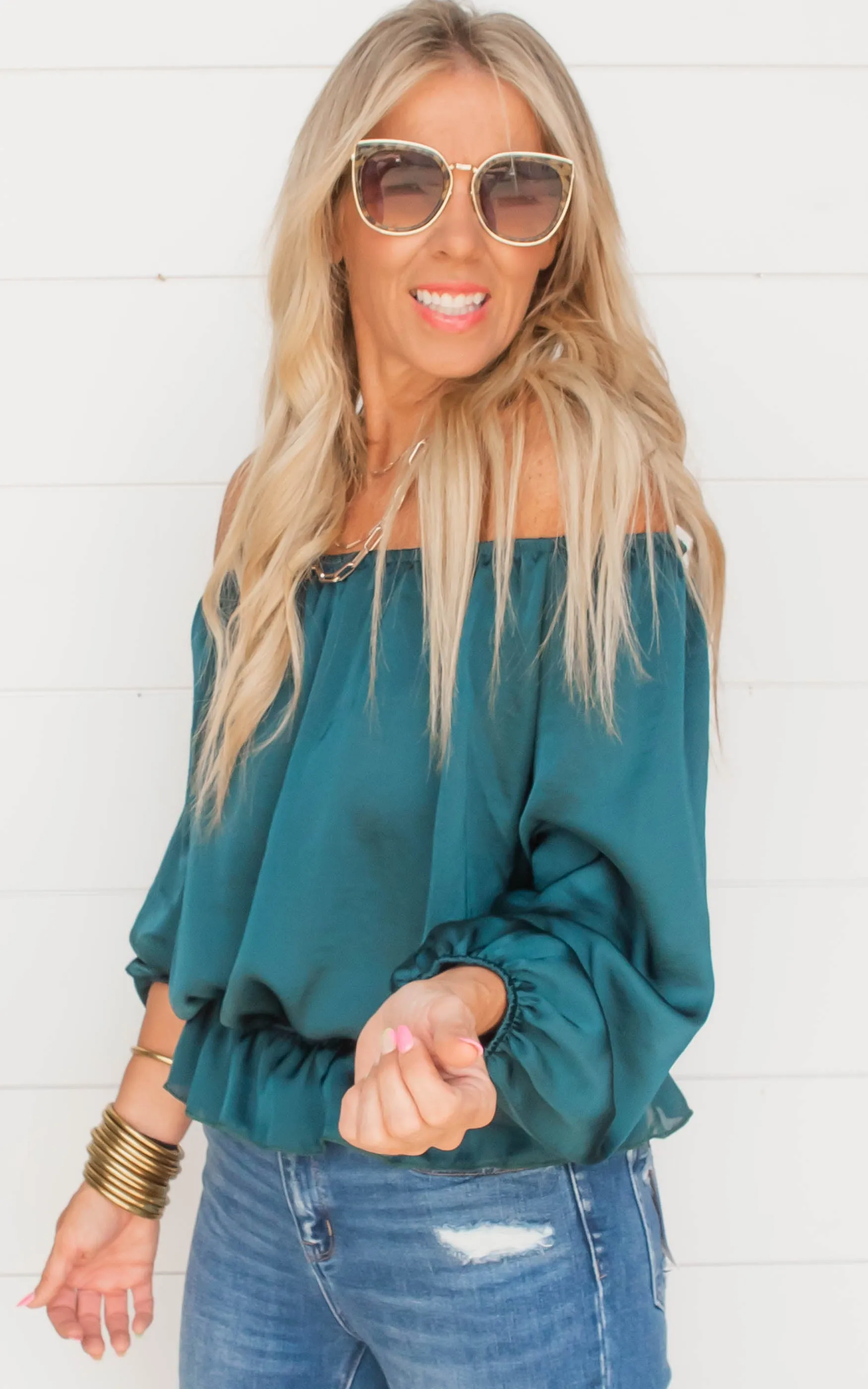 Off Shoulder Balloon Sleeve Top | FINAL SALE