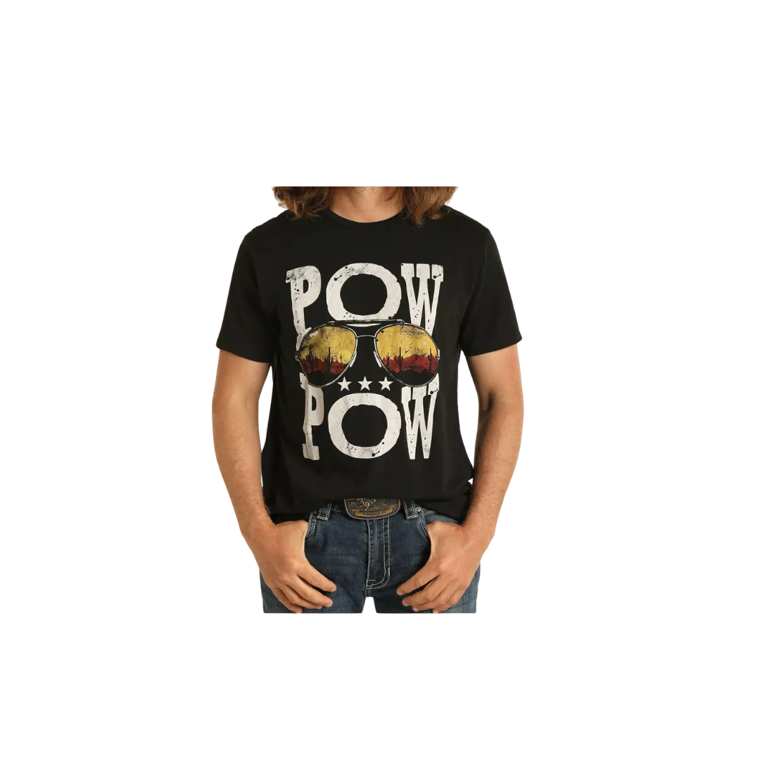 Panhandle Slim Men's Pow Pow Dale Brisby Graphic Black T Shirt