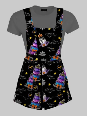 Pastel Goth Kawaii Halloween Overall Shorts