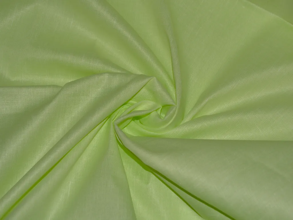 Pista Green Plain Cotton Linen Shirting Fabric