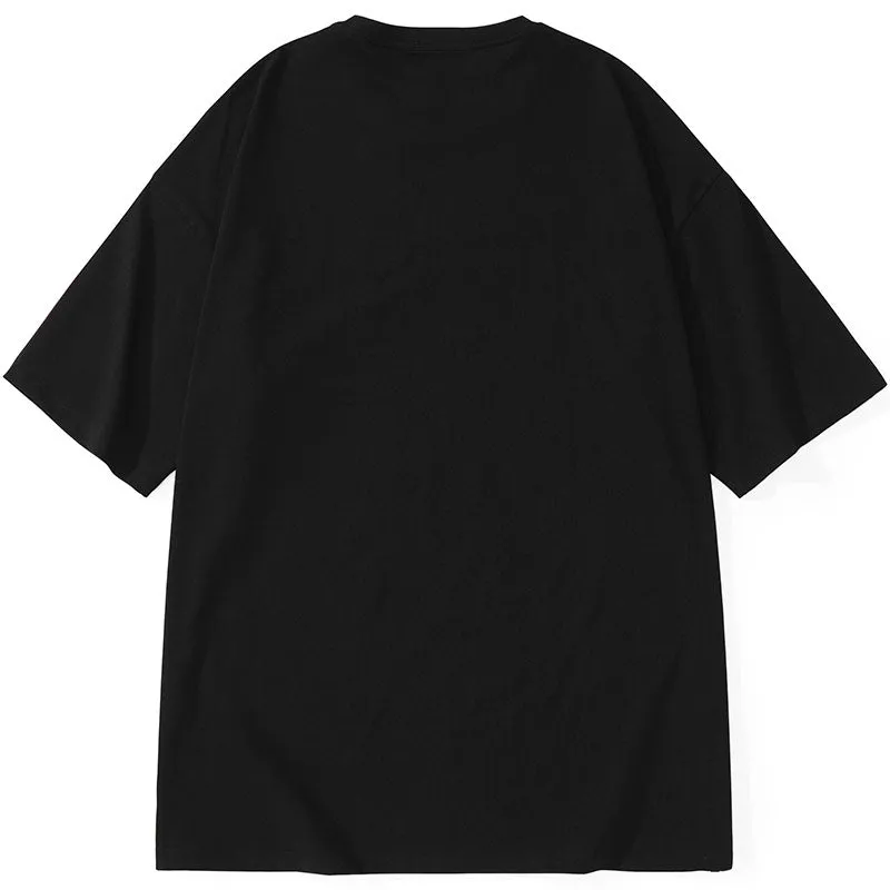 Popcorn Graffiti Spray Painting Letter Print T-Shirt