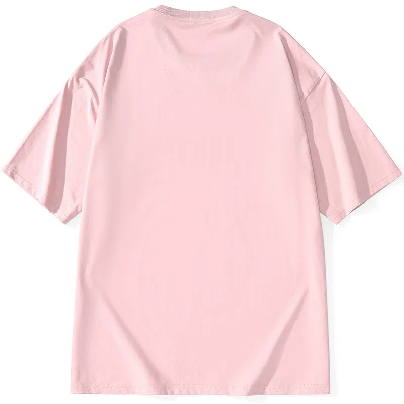 Popcorn Graffiti Spray Painting Letter Print T-Shirt