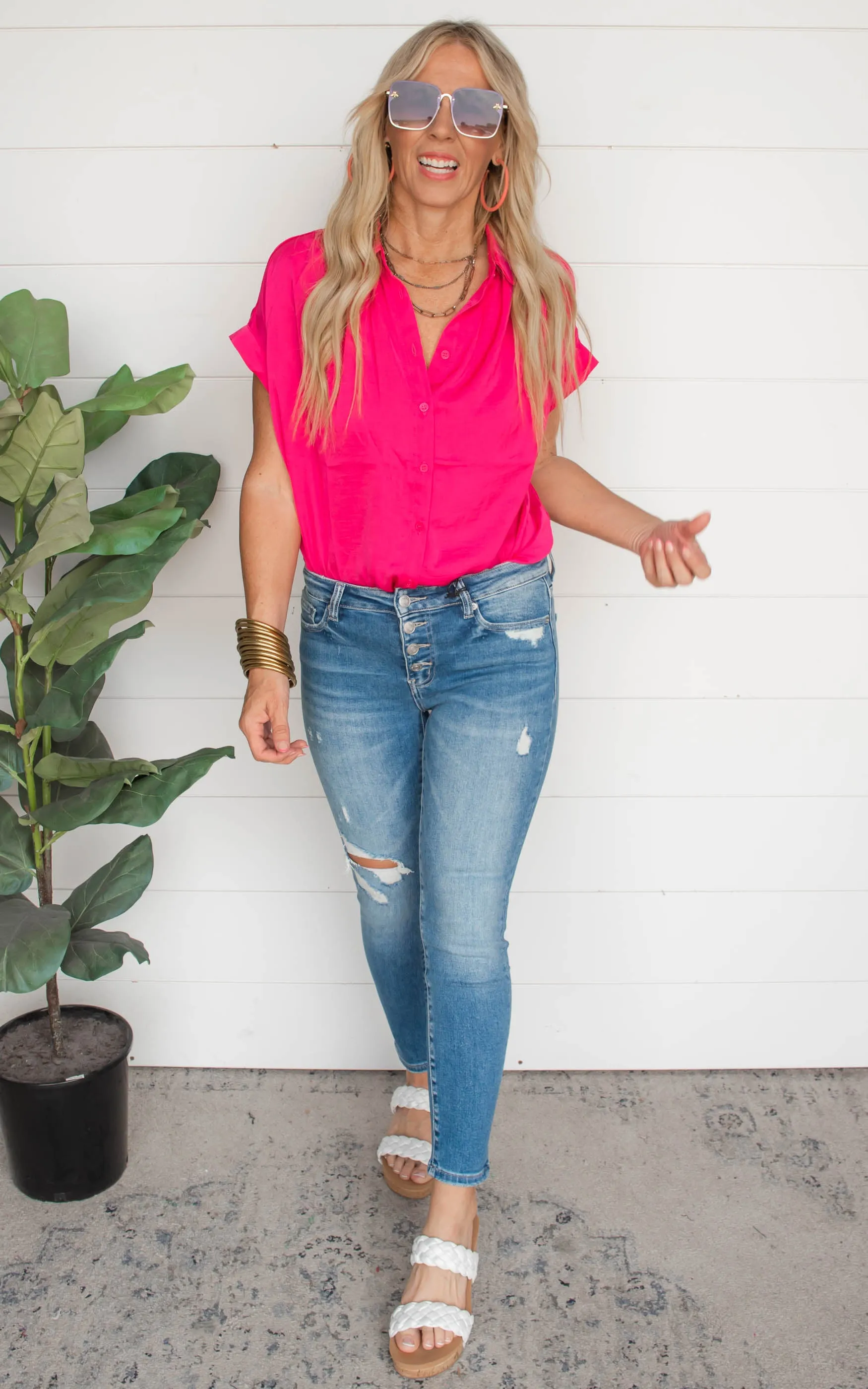 Prove Them Wrong Short Sleeve Button Up Top - Final Sale
