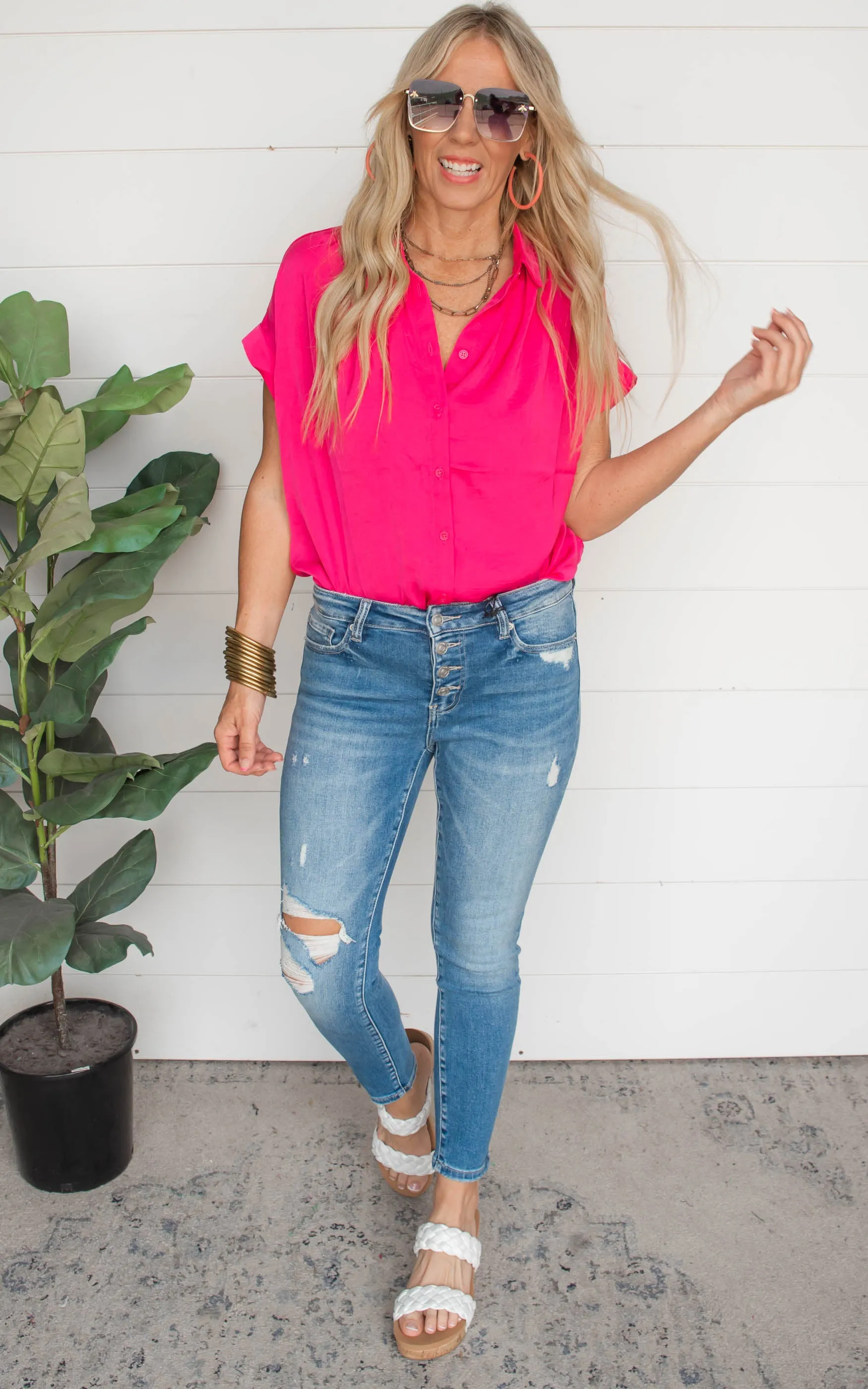 Prove Them Wrong Short Sleeve Button Up Top - Final Sale