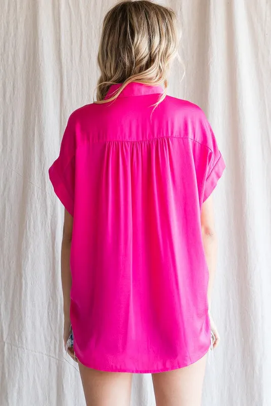 Prove Them Wrong Short Sleeve Button Up Top - Final Sale