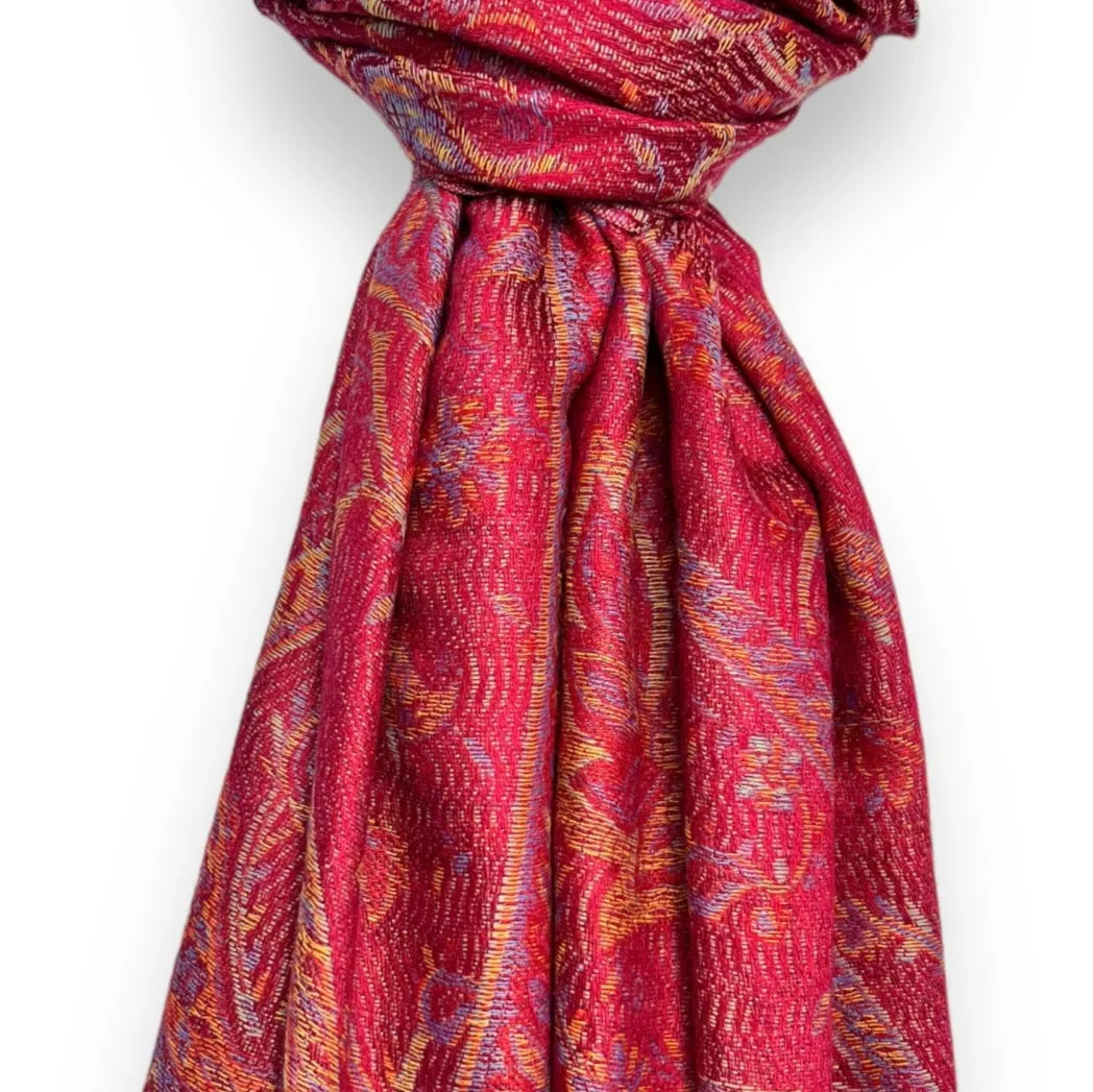 Red Paisley Jacquard Pashmina Scarf