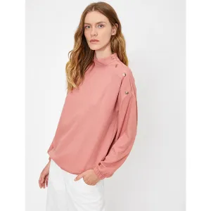 Rose Button Detailed Blouse