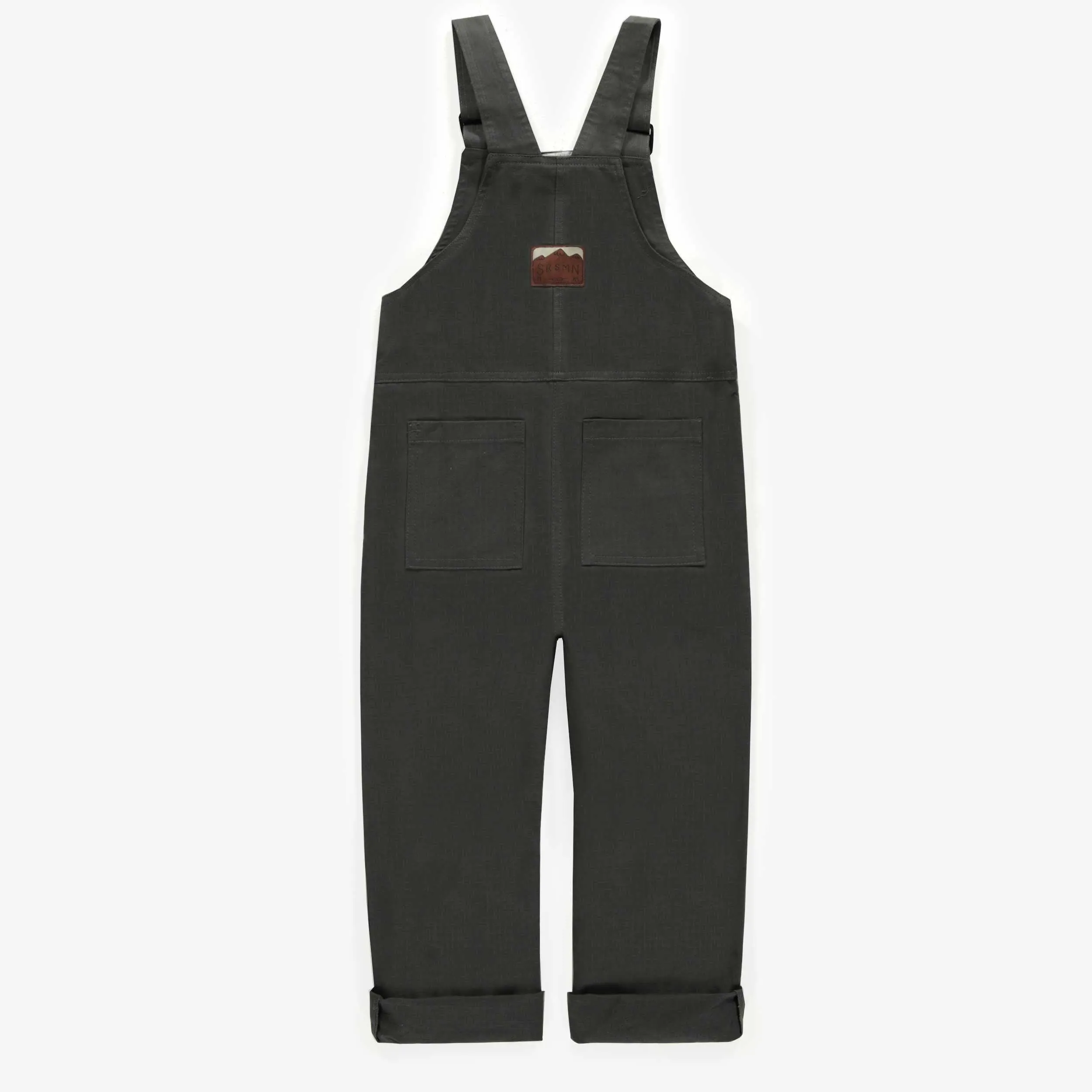 Salopette ample charcoal en coton, enfant || Loose fit charcoal overalls in cotton, child