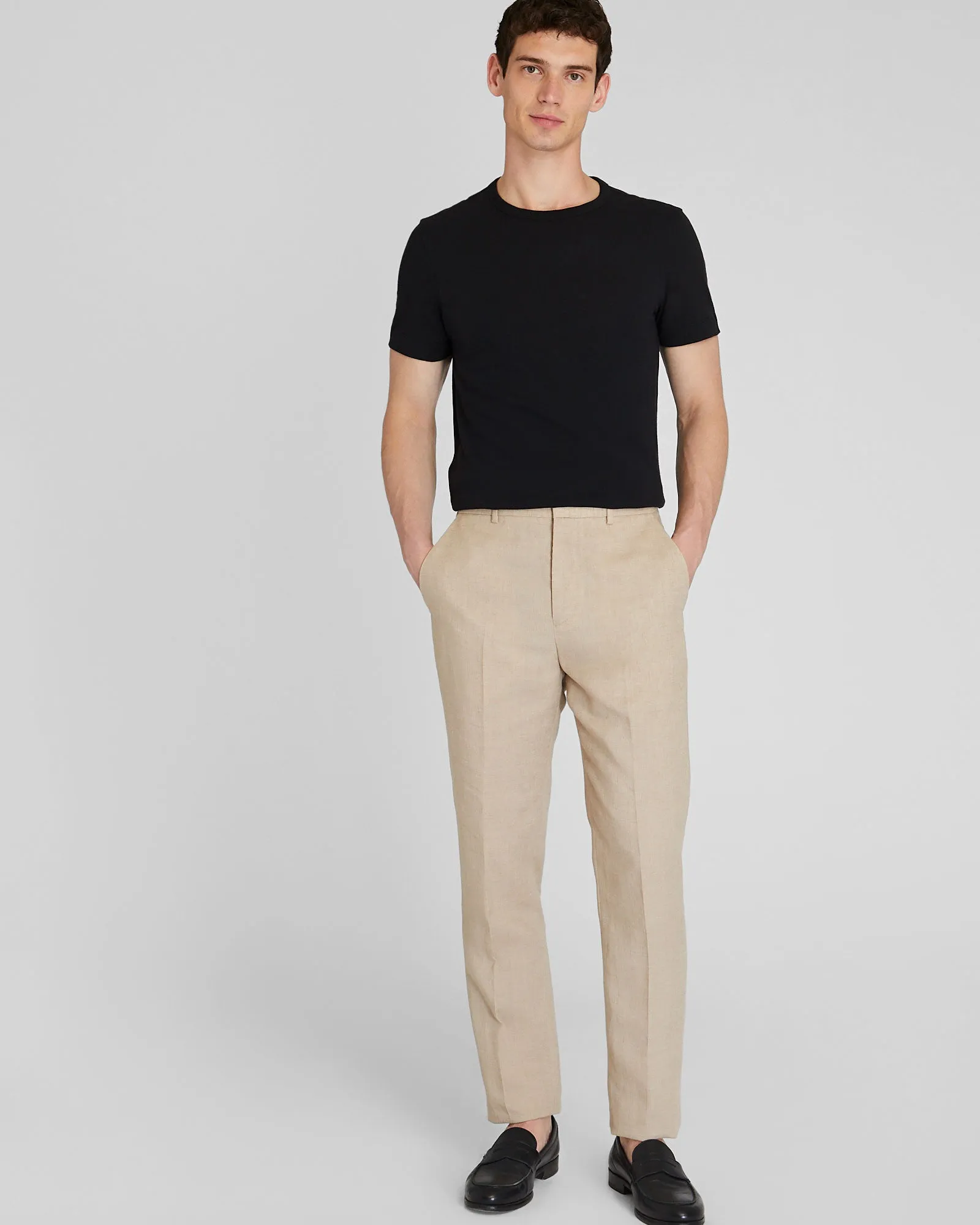 Short Sleeve Linen-Cotton Piqué Tee
