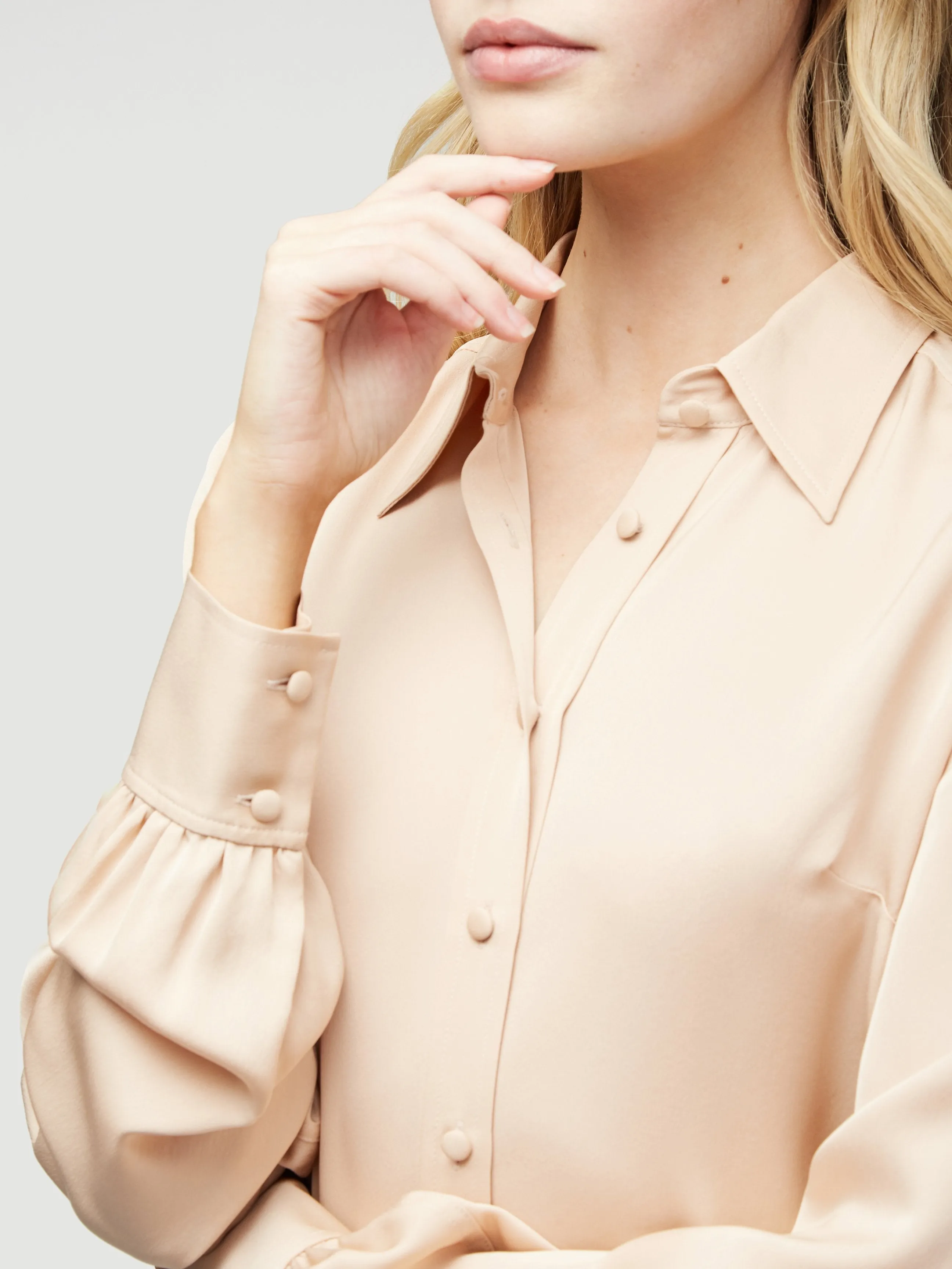 Silk 70s Shirt -- Washed Nude