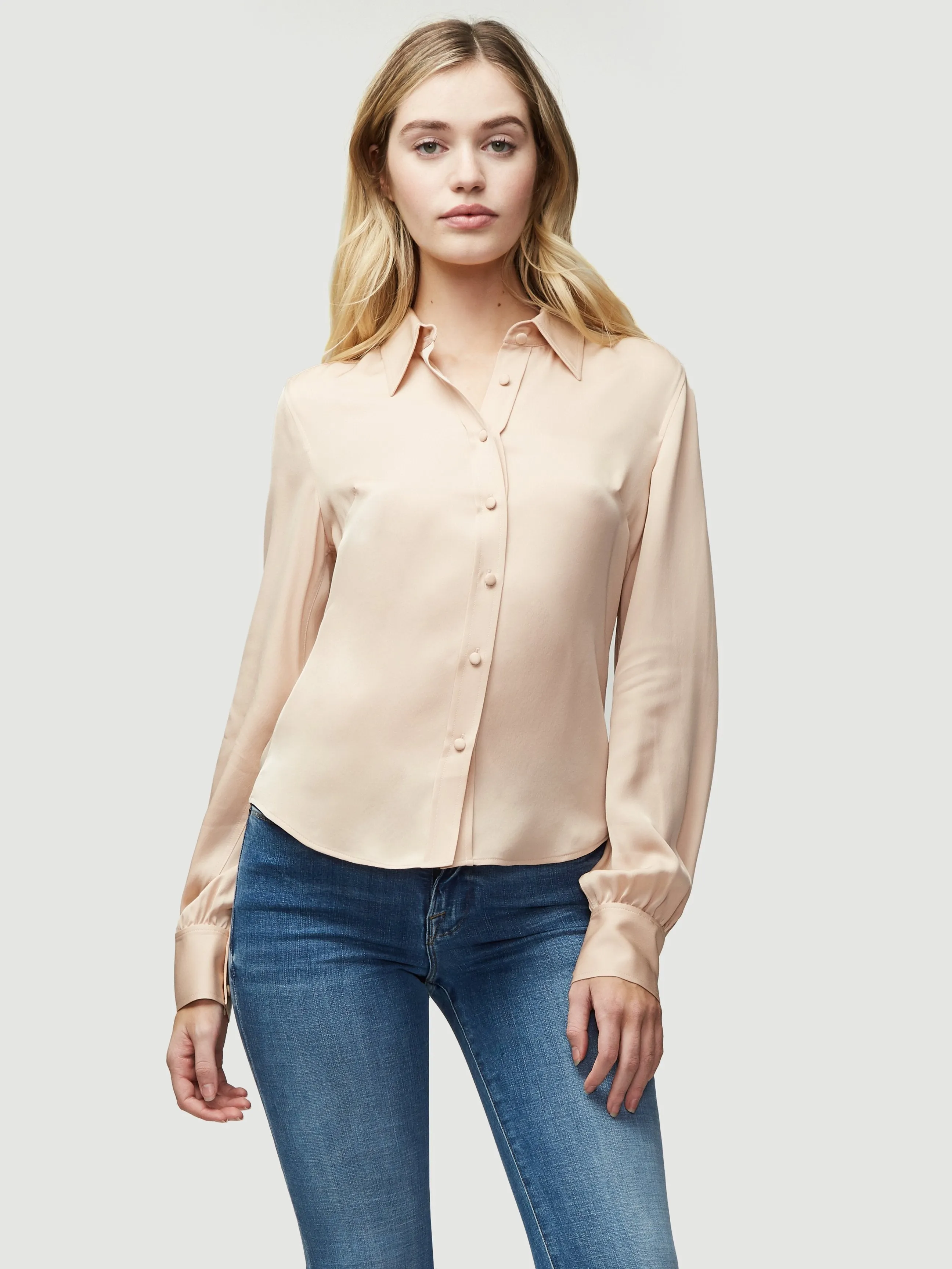 Silk 70s Shirt -- Washed Nude
