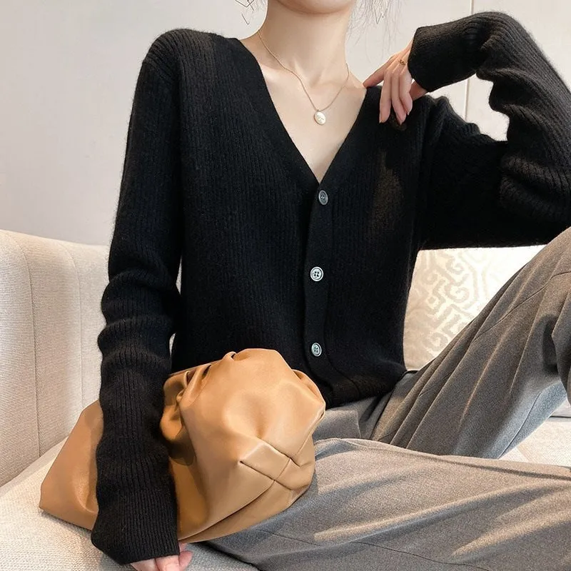 Simple Charms Ribbed Knit Cardigan