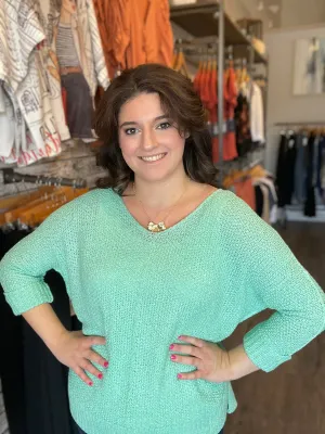 Simple V neck Knit Sweater
