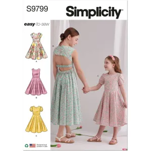 Simplicity Sewing Pattern S9799 Children's and Girls' Dresses