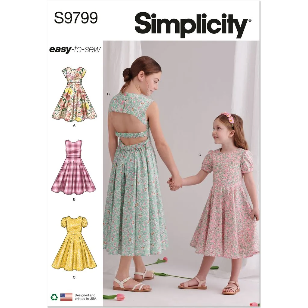 Simplicity Sewing Pattern S9799 Children's and Girls' Dresses