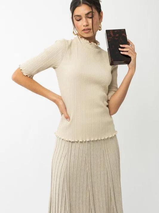 Simply Styled Mock Neck Half-Sleeve Top