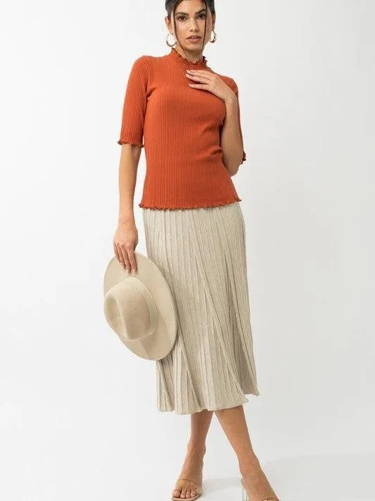 Simply Styled Mock Neck Half-Sleeve Top
