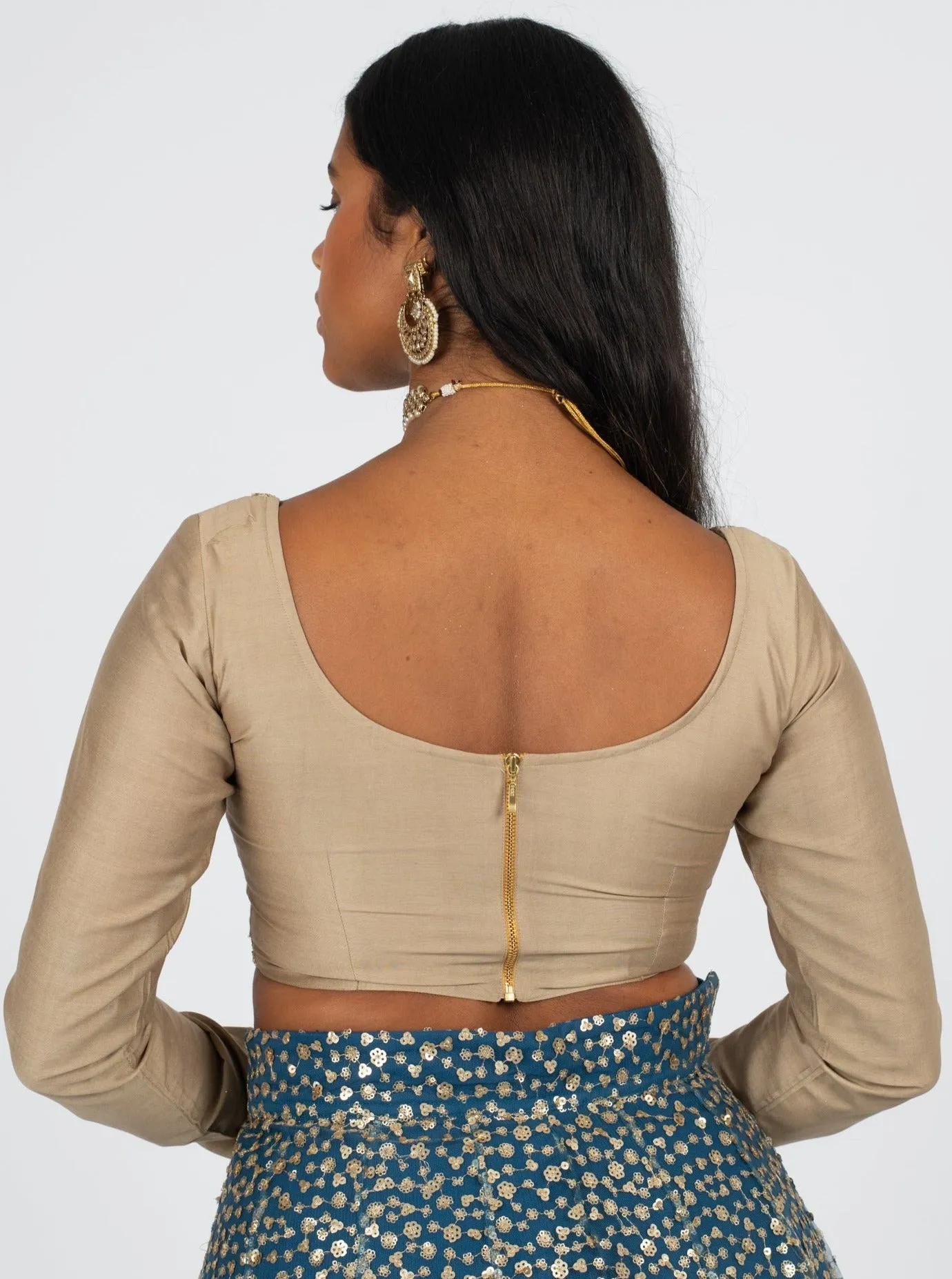 Taupe Long Sleeve Aaeena Blouse