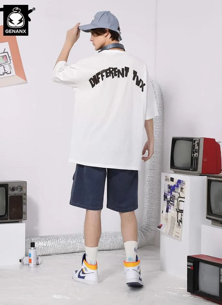 TV Teddy Bear Print Cotton T-Shirt