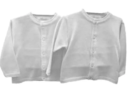 Unisex White Cardigan Sweater