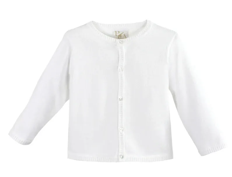 Unisex White Cardigan Sweater