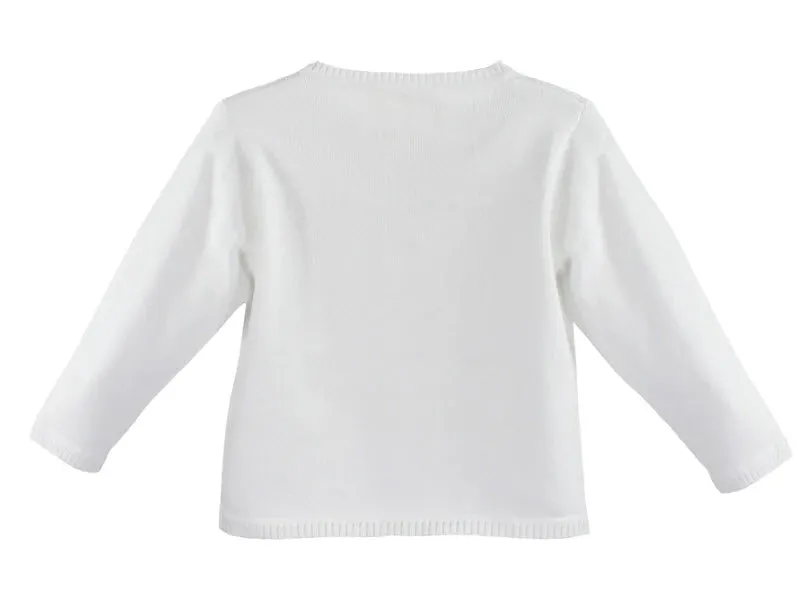 Unisex White Cardigan Sweater