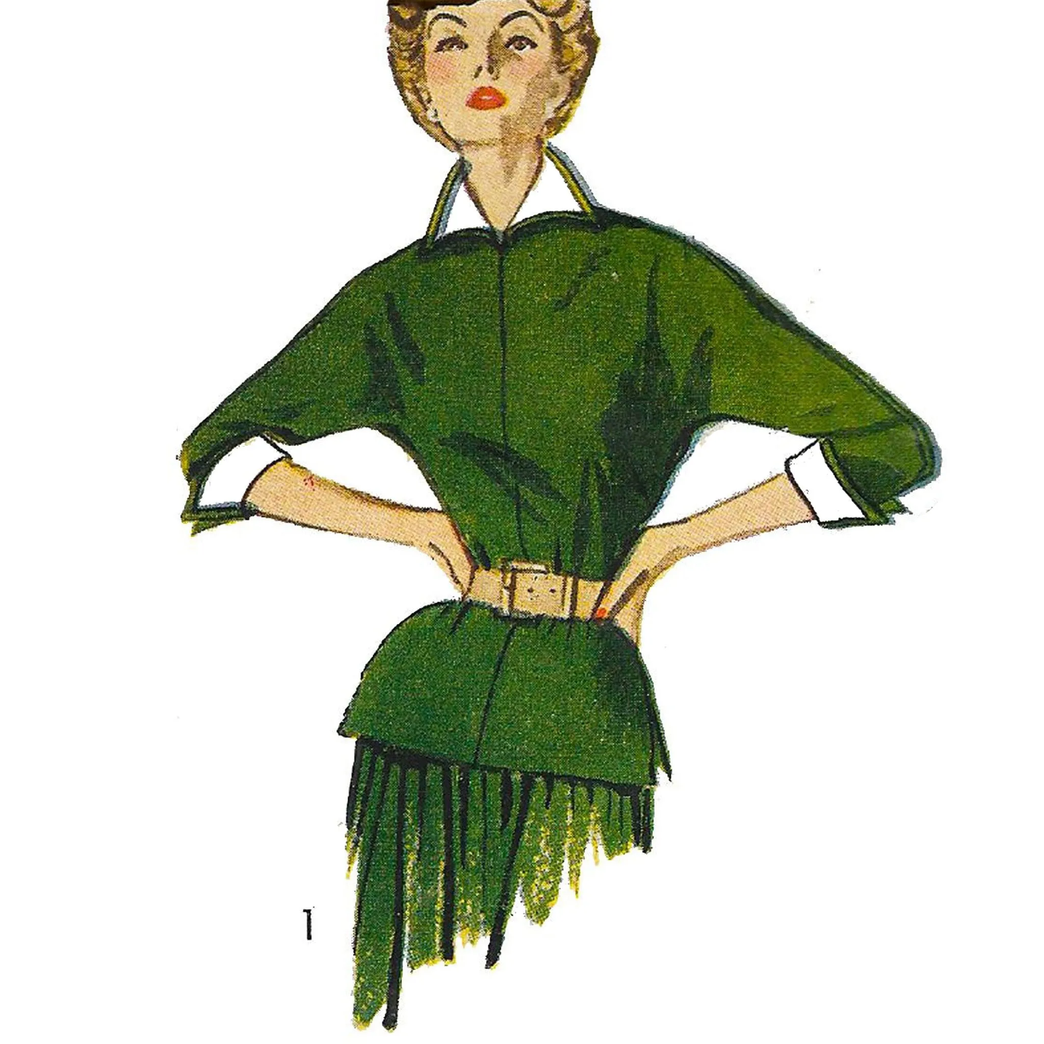 Vintage 1950s Pattern –  'Easy' Over-blouse, Blouses with Detachable Collar, Cuffs & Scarf - Bust 32" (81.3cm)