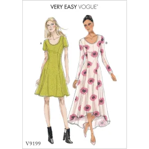 Vogue Pattern V9199 Misses' Knit Fit and Flare Dresses