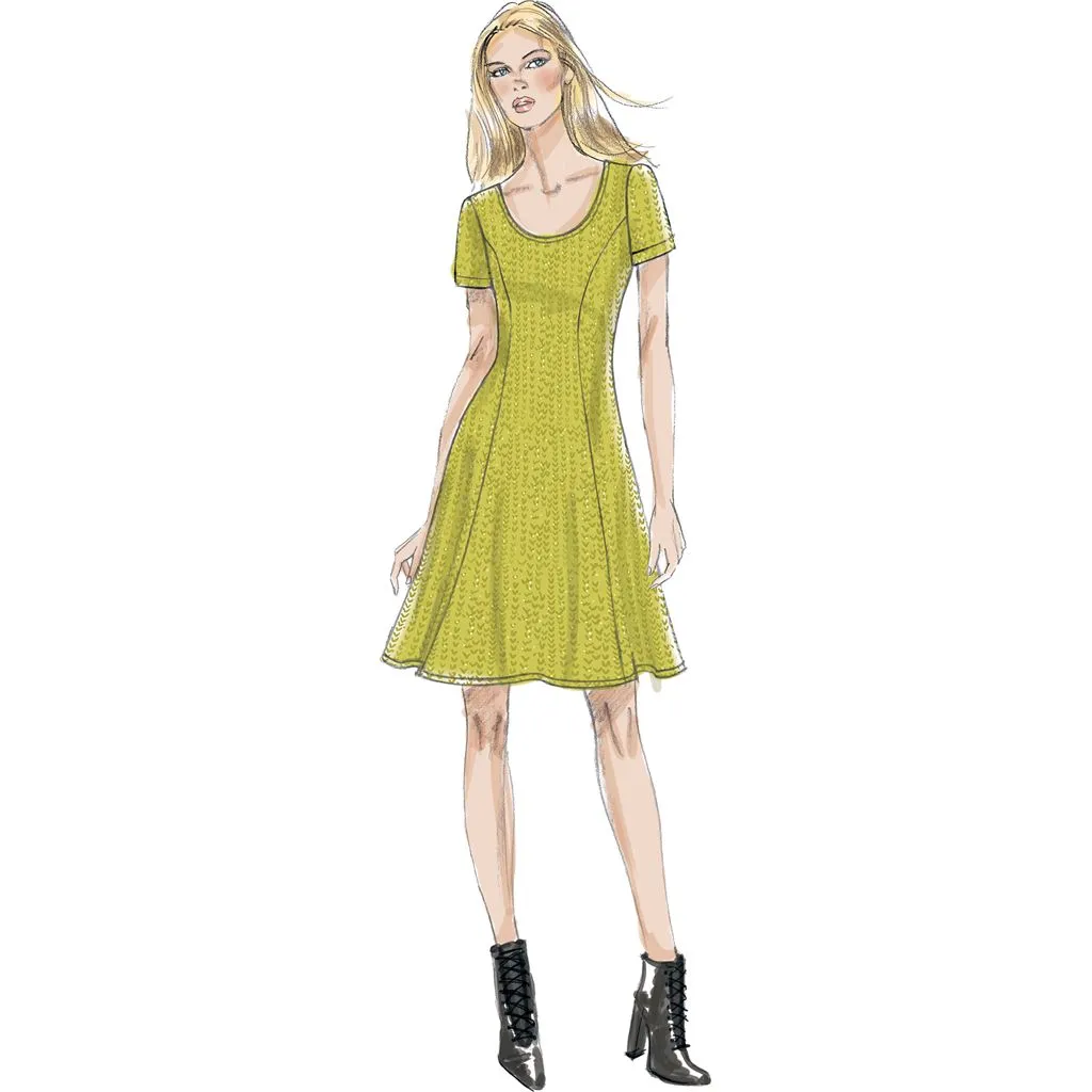 Vogue Pattern V9199 Misses' Knit Fit and Flare Dresses