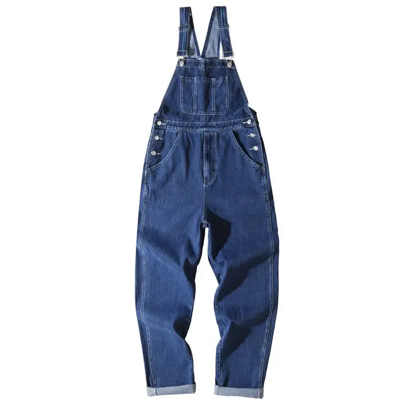 WIAOFELLAS  -  Spring Autumn Retro Oversize Denim Overalls Men's Large Size Workwear Causal Loose High Street Suspender Jumpsuits Male Clothes