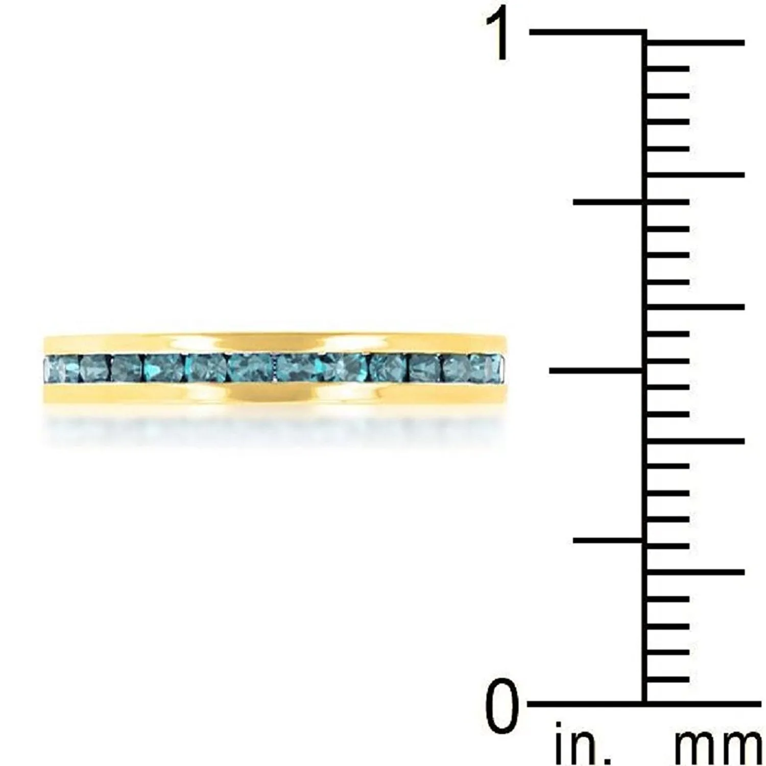 WildKlass Stylish Stackables Aqua Crystal Gold Ring