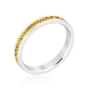 WildKlass Stylish Stackables with Yellow Crystal Ring