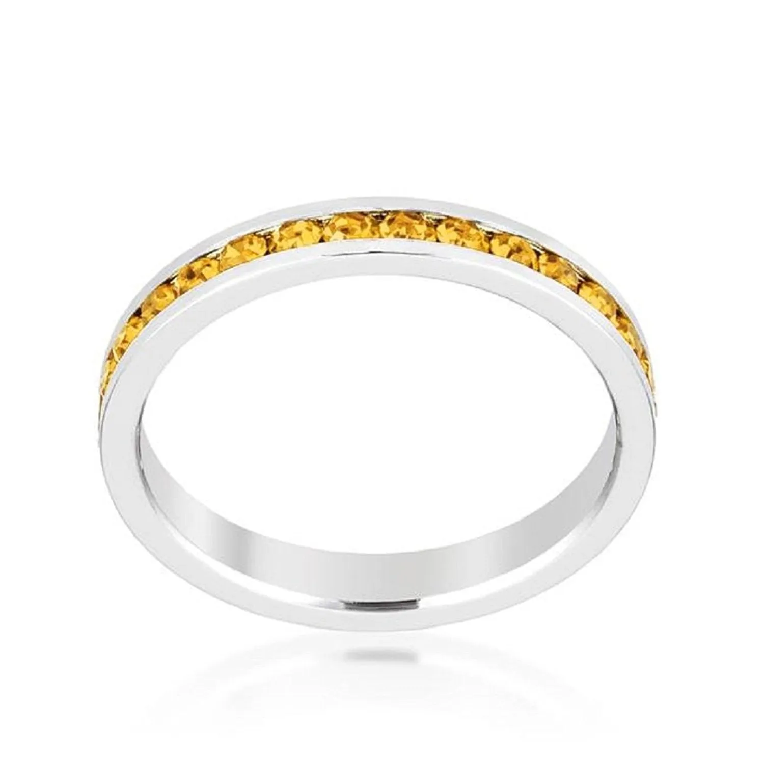 WildKlass Stylish Stackables with Yellow Crystal Ring