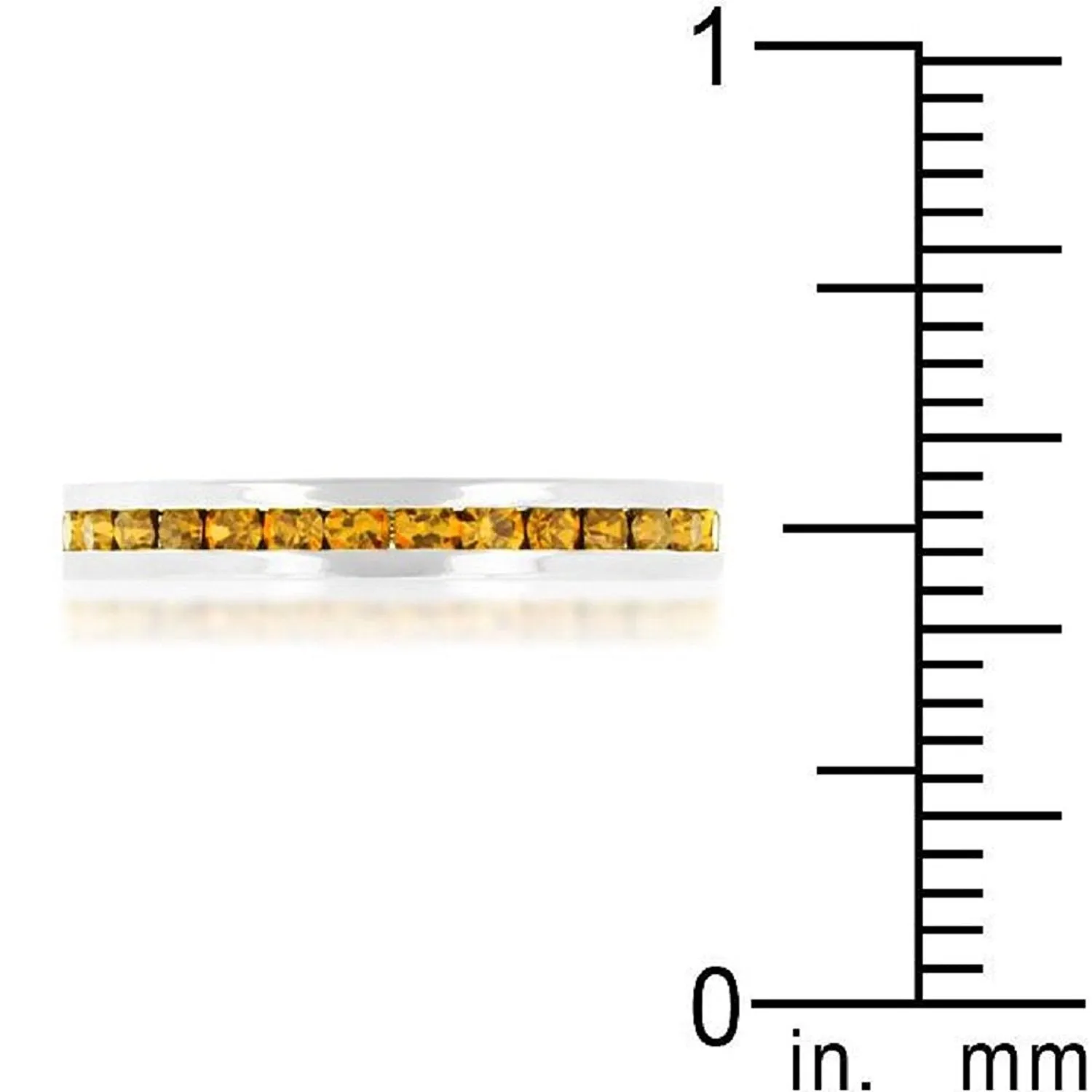 WildKlass Stylish Stackables with Yellow Crystal Ring