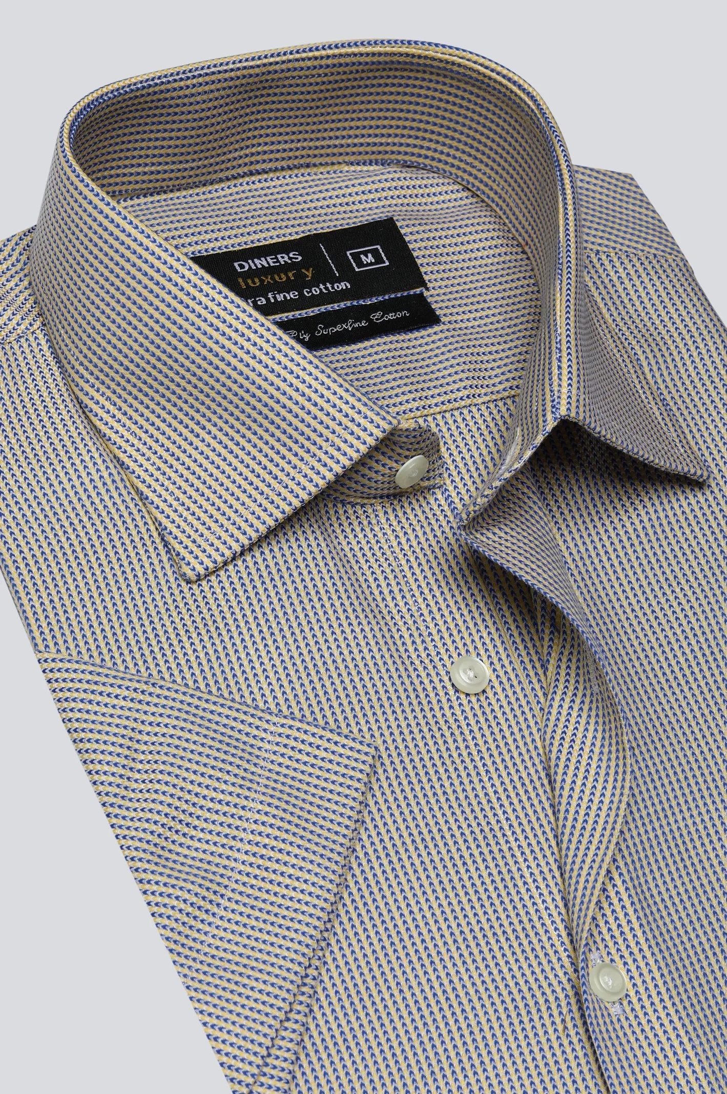 Yellow Texture Formal Shirt