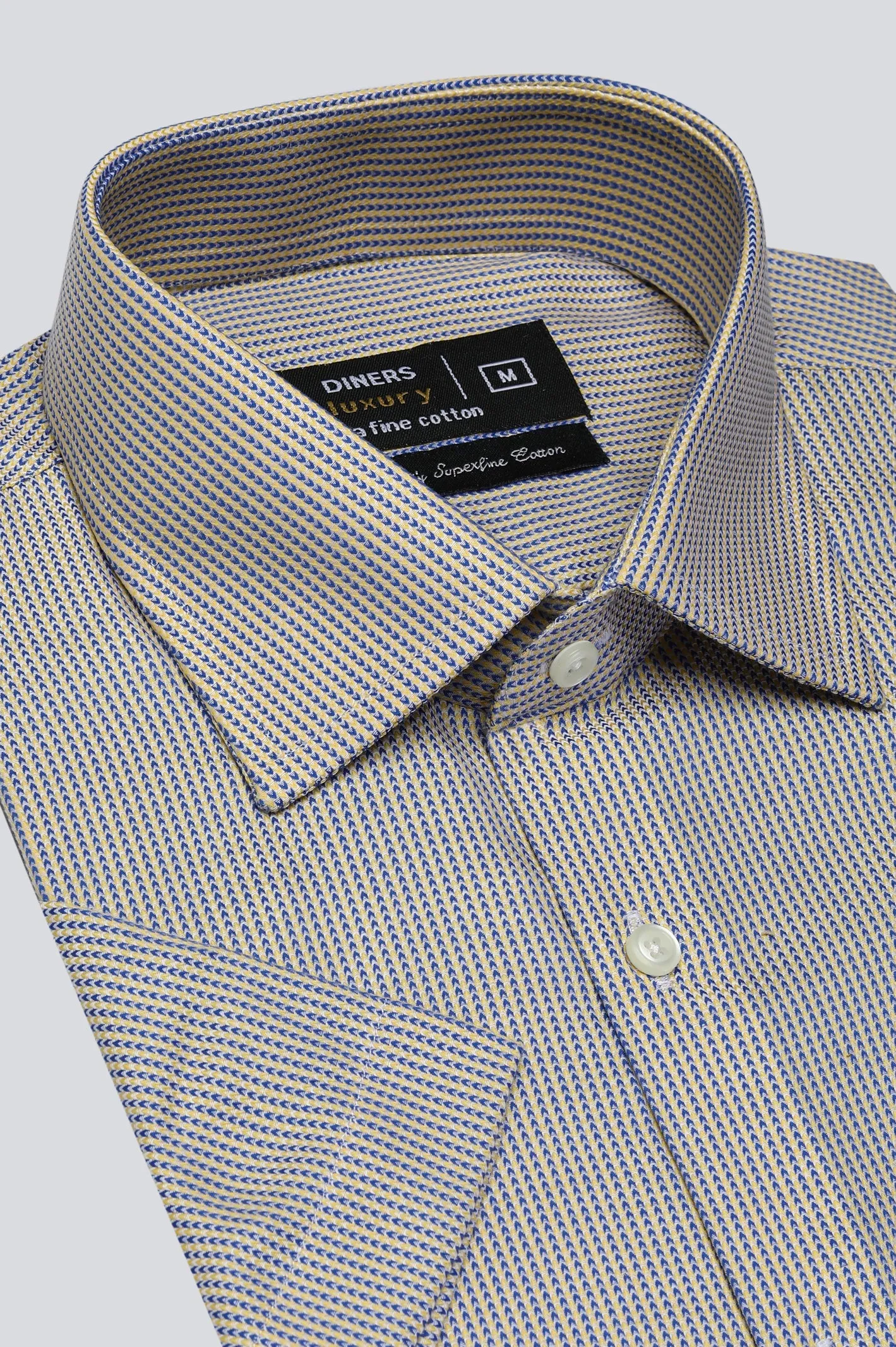Yellow Texture Formal Shirt
