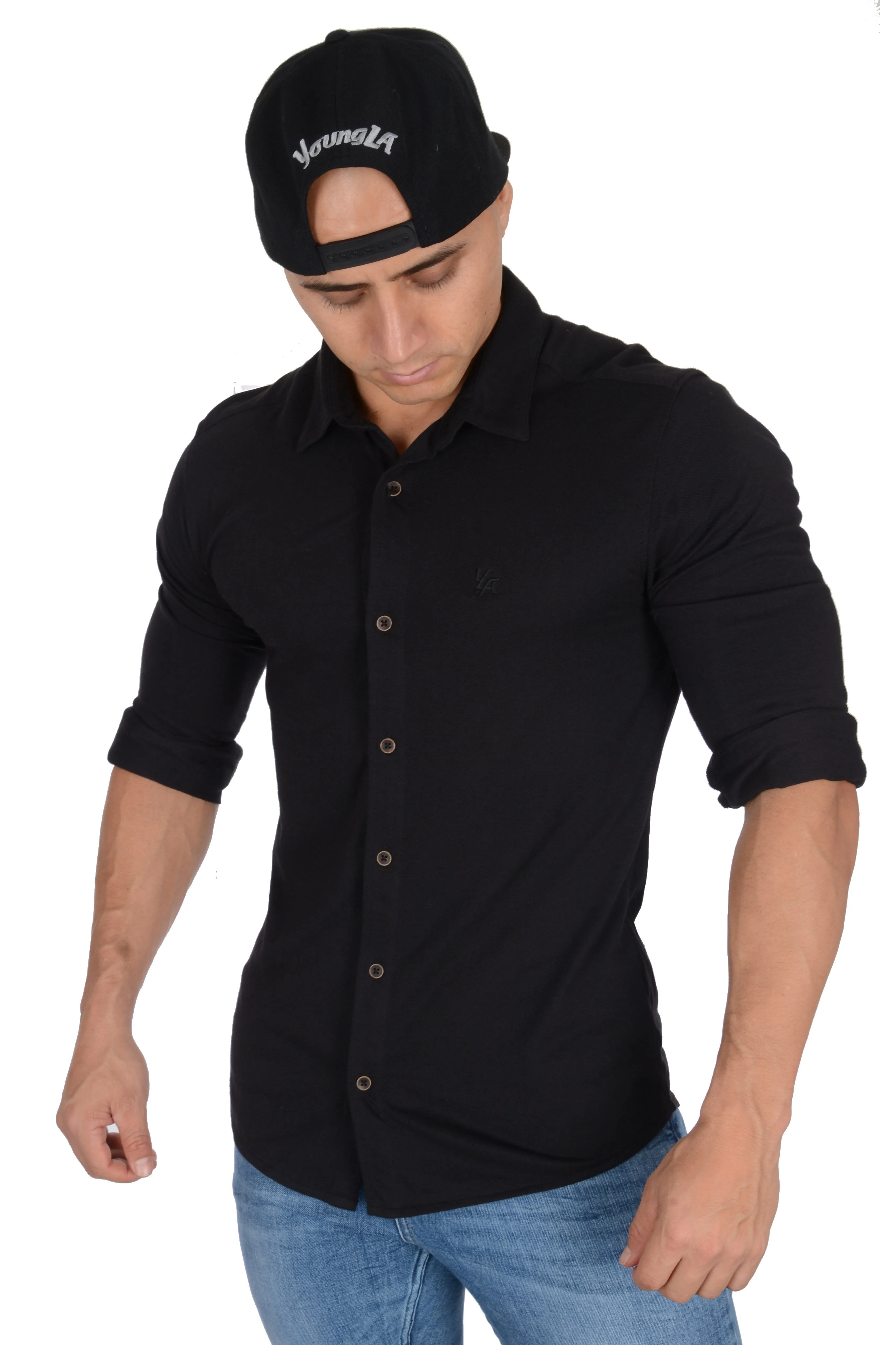 YoungLA Athletic Fit Dress Shirt Button Down 415