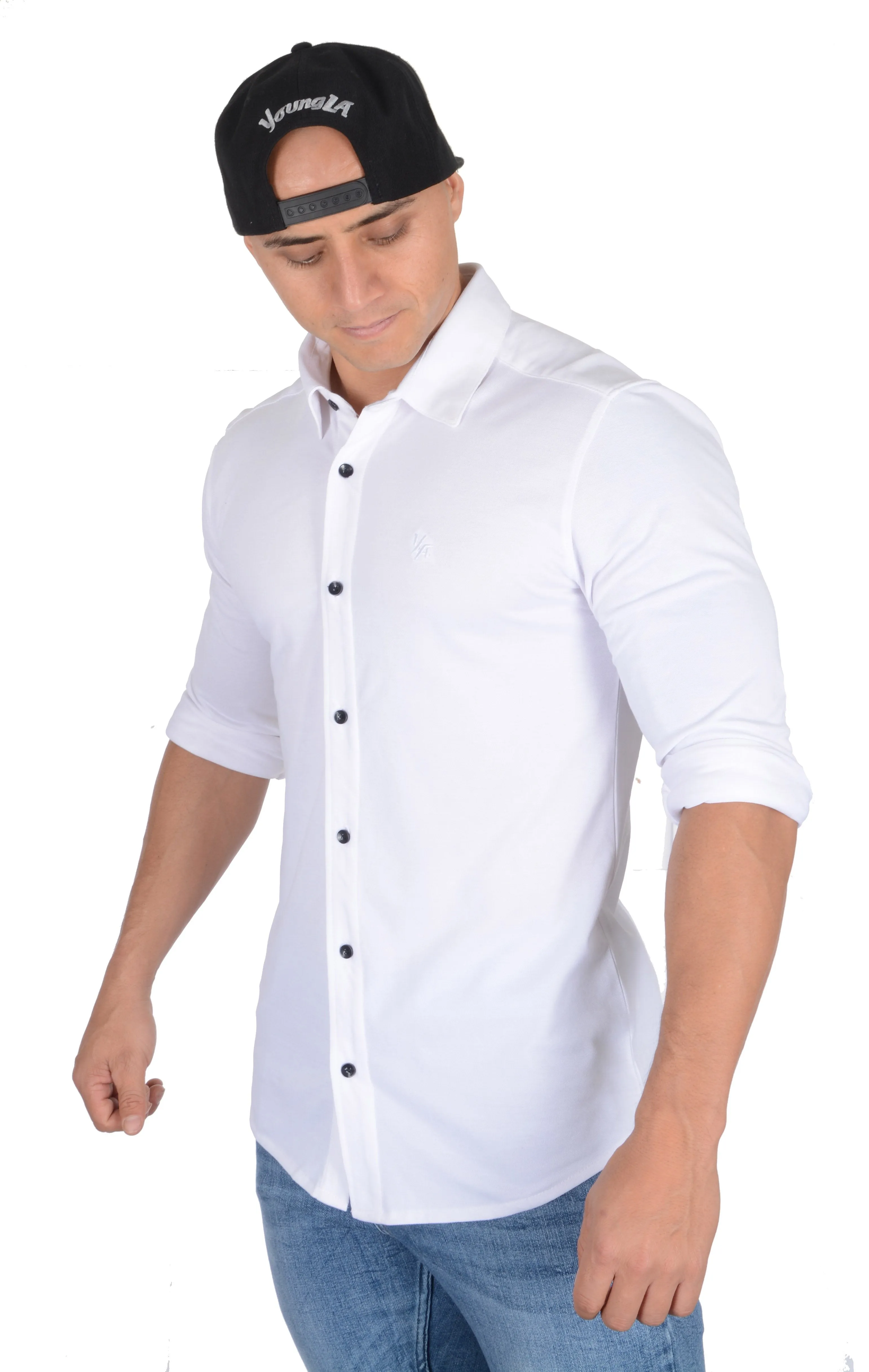 YoungLA Athletic Fit Dress Shirt Button Down 415