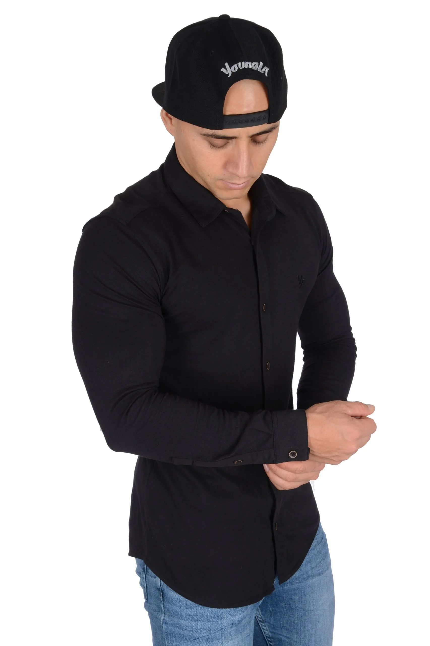 YoungLA Athletic Fit Dress Shirt Button Down 415