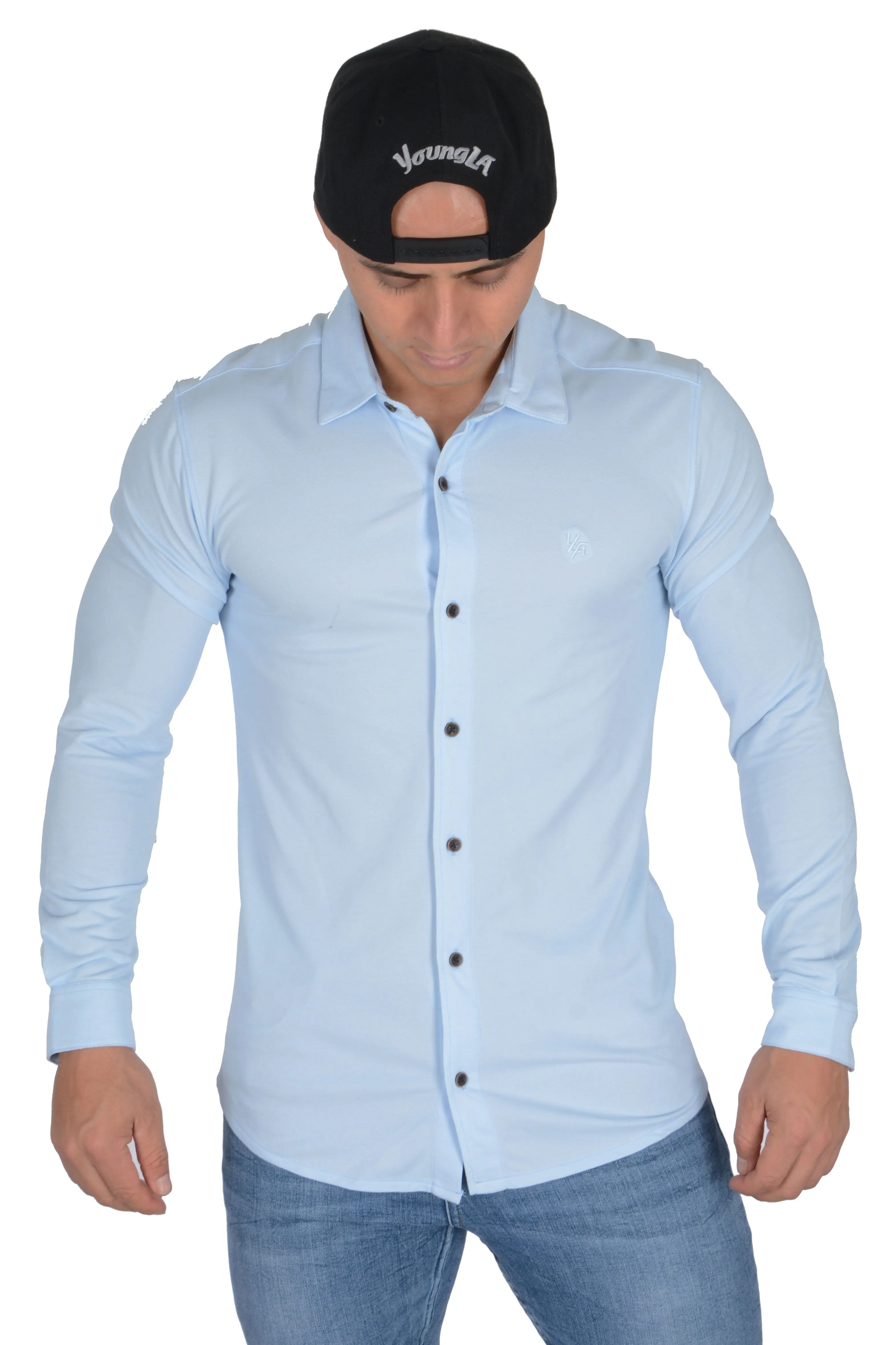 YoungLA Athletic Fit Dress Shirt Button Down 415