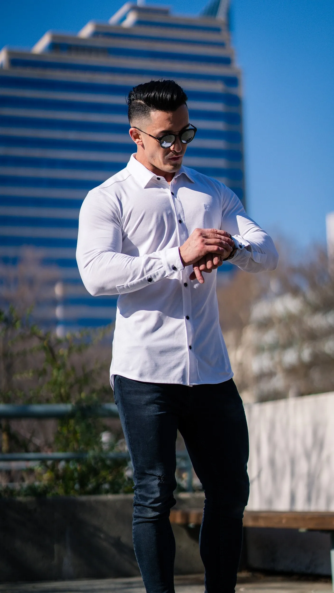 YoungLA Athletic Fit Dress Shirt Button Down 415
