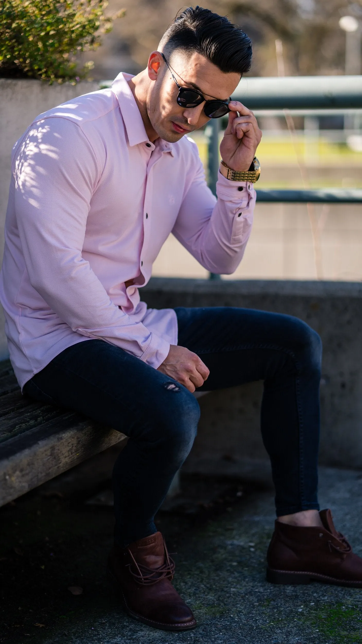 YoungLA Athletic Fit Dress Shirt Button Down 415
