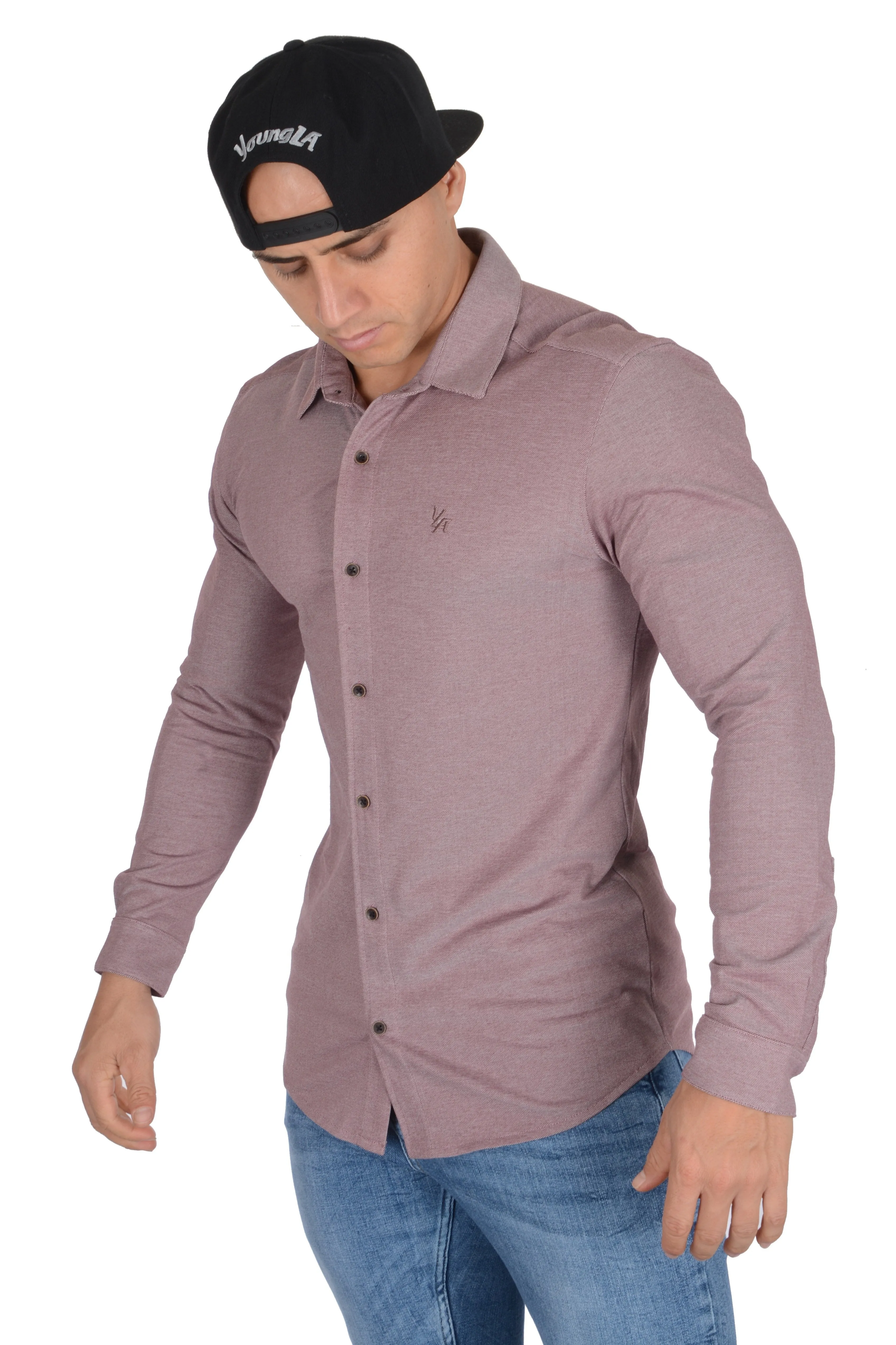 YoungLA Athletic Fit Dress Shirt Button Down 415